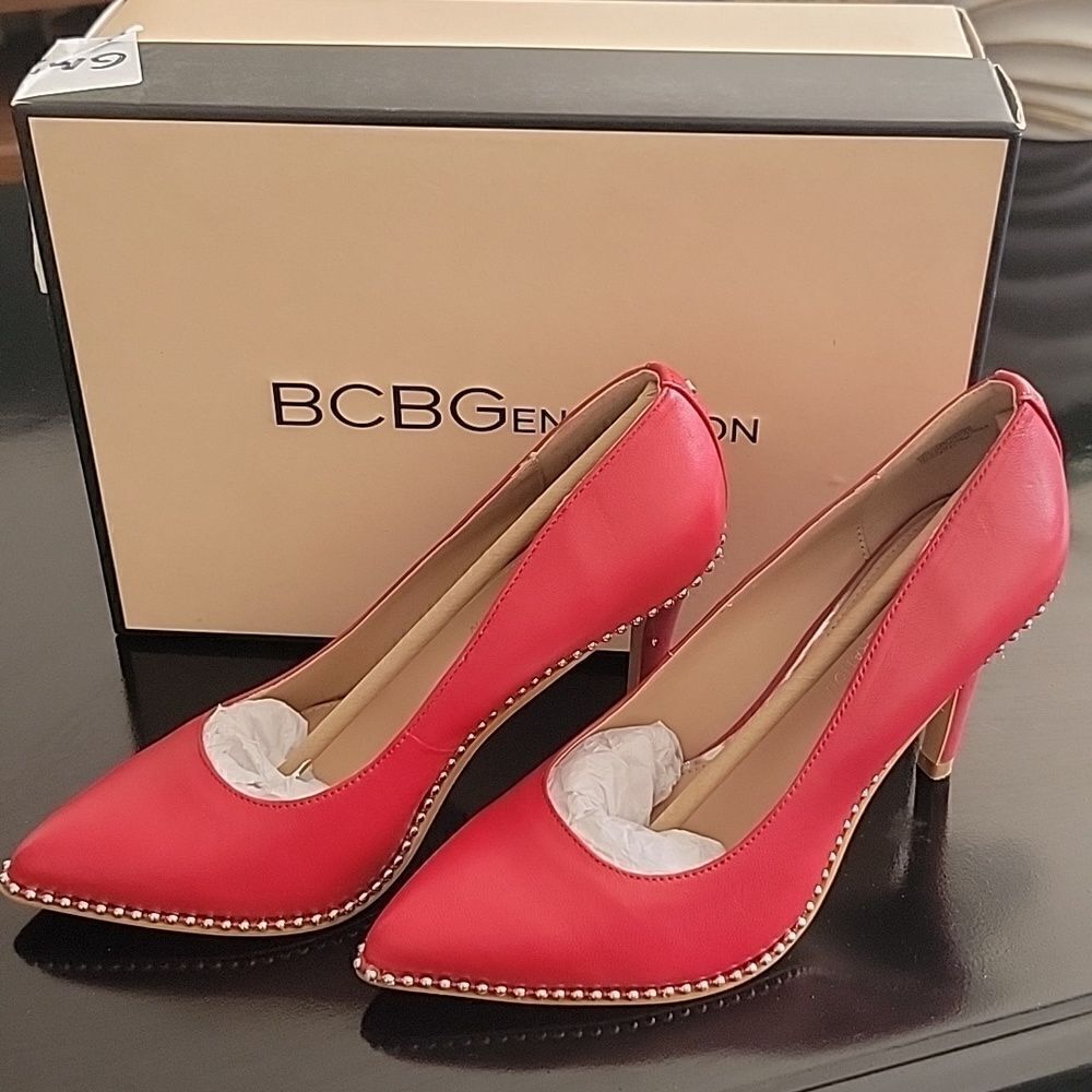BCBG Generations Red Studded Pumps Women's Size 6